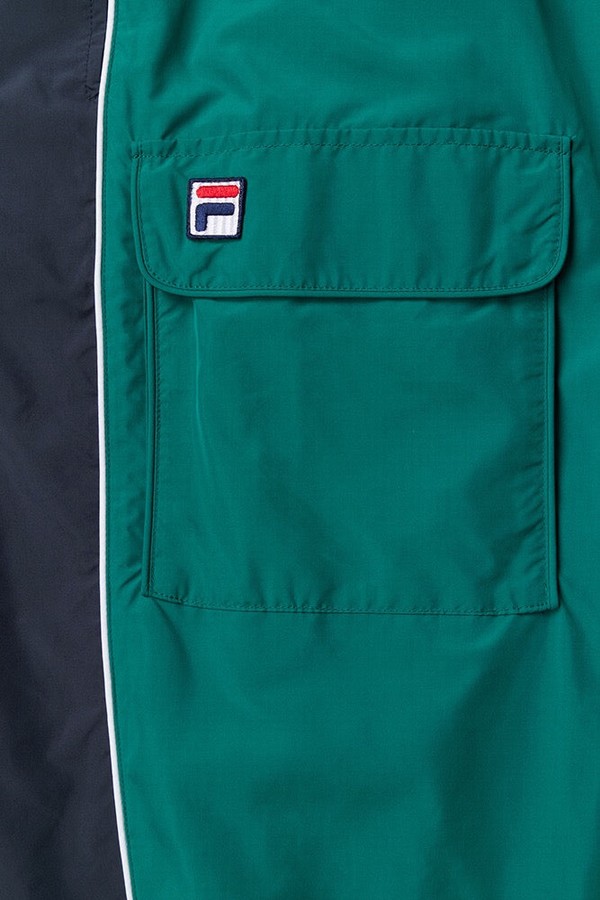 Green / Black Fila Bicolor Men Bottoms | 2917ZFSCV