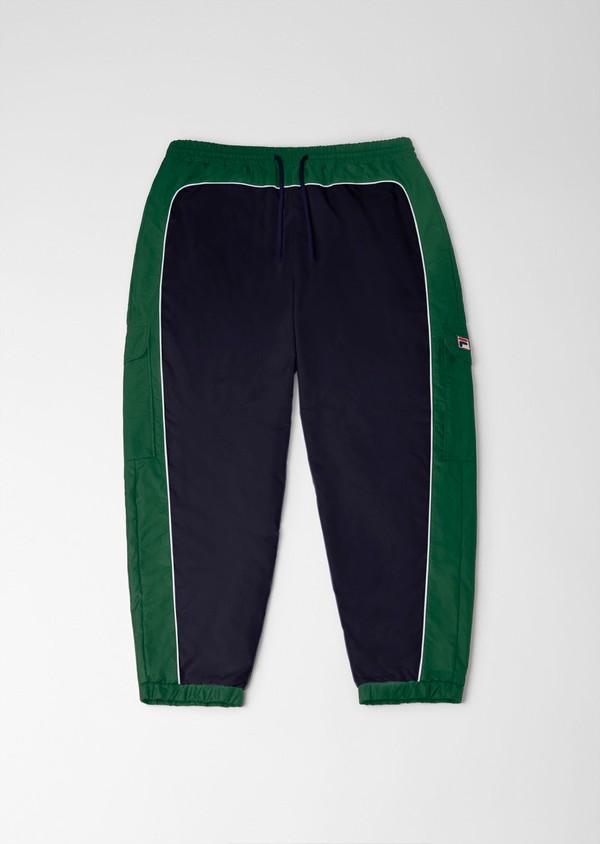 Green / Black Fila Bicolor Men Bottoms | 2917ZFSCV