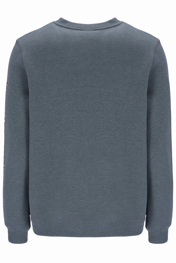 Grey Fila Len Graphic Crew Men Sweatshirts | 6781NMHJB