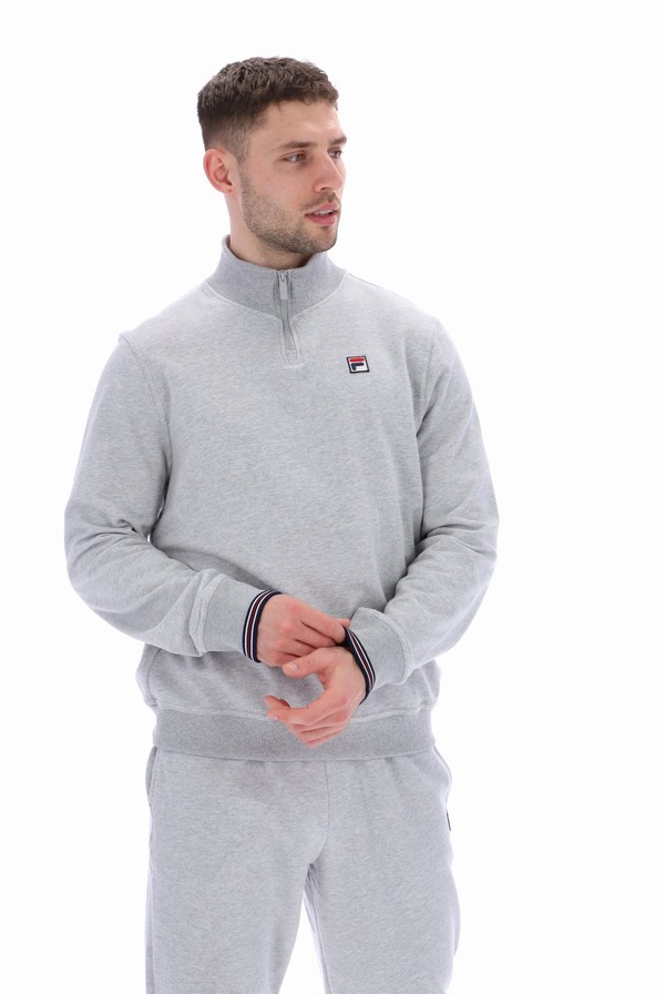 Grey Fila Ramy F Box 1/4 Zip With Yarn Dye Cuff Women Co-ords | 2573DBVNP