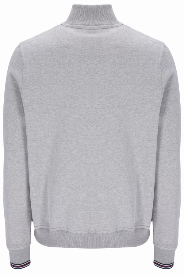 Grey Fila Ramy F Box 1/4 Zip With Yarn Dye Cuff Men Tracksuits | 7560ODLCM