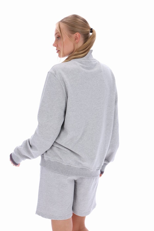 Grey Fila Ramy F Box 1/4 Zip With Yarn Dye Cuff Men Tracksuits | 7560ODLCM