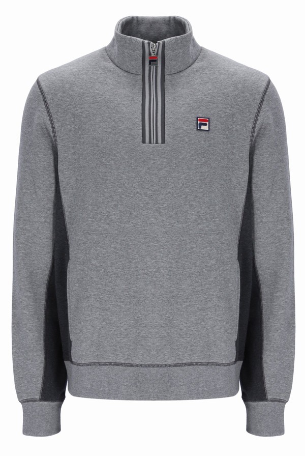 Grey / Grey Fila Taylor 1/2 Zip Men Tracksuits | 3079KFBIA