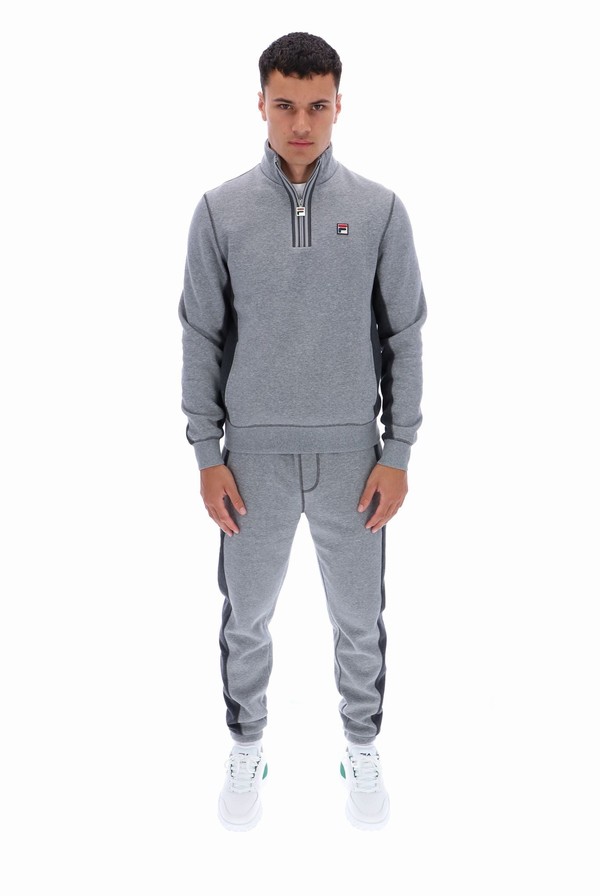 Grey / Grey Fila Taylor 1/2 Zip Men Tracksuits | 3079KFBIA