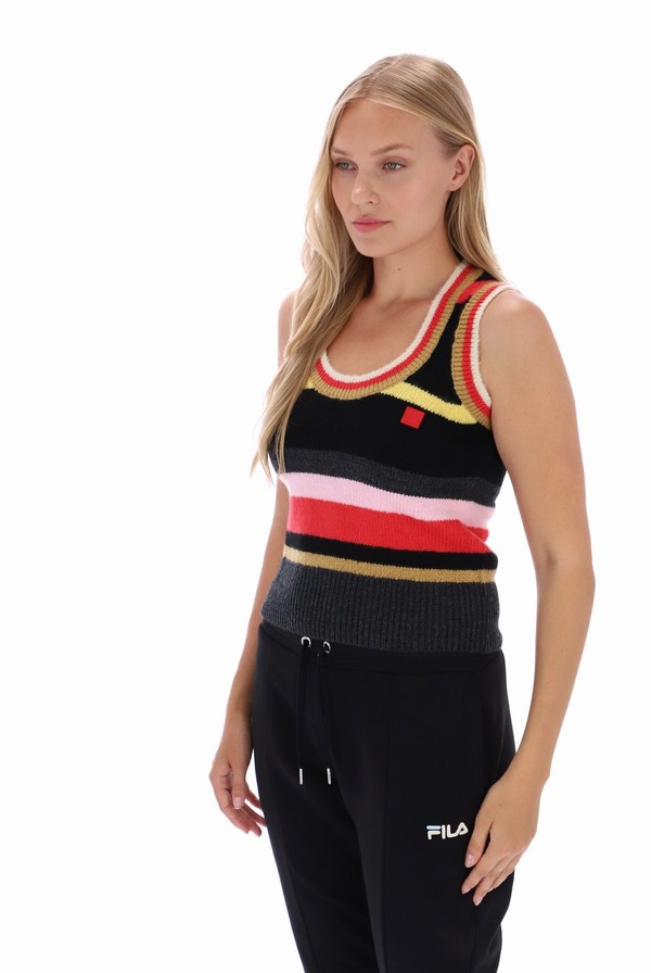 Grey / Multicolor Fila Lorri Knitted Tank Women Vest | 9736ZBNGC