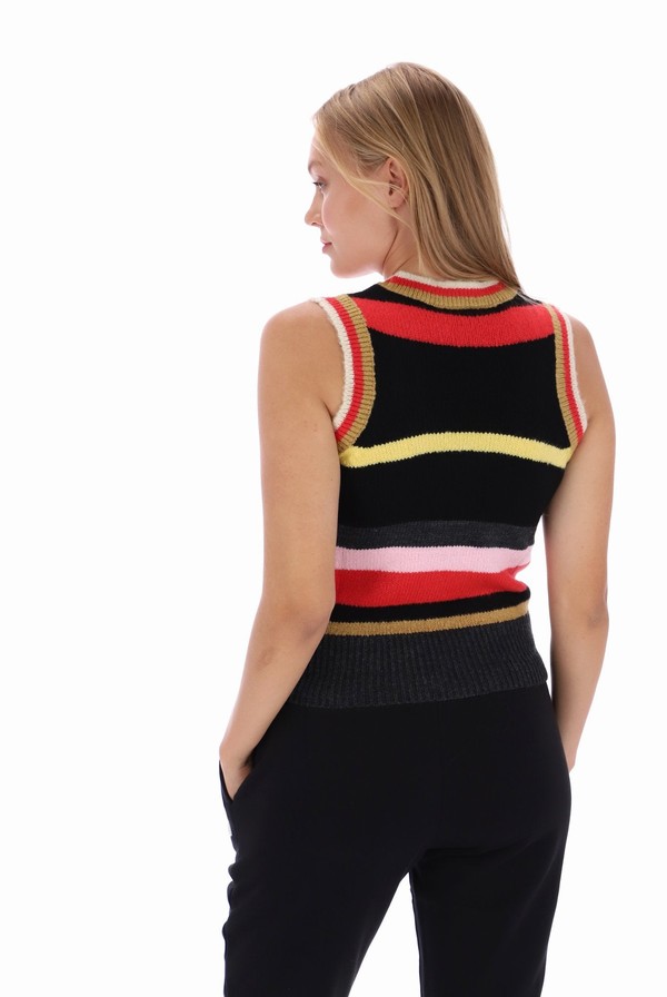 Grey / Multicolor Fila Lorri Knitted Tank Women Vest | 9736ZBNGC