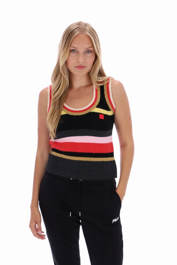 Grey / Multicolor Fila Lorri Knitted Tank Women Vest | 9736ZBNGC