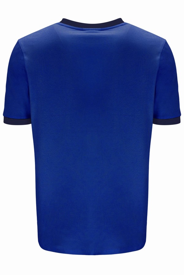 Light Blue / Navy Fila Marconi Essential Ringer Men T-shirts | 5071BQYOC