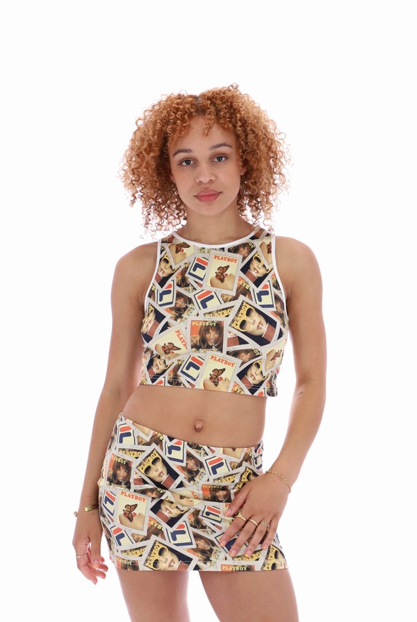 Multicolor Fila PLAYBOY Tank Women Co-ords | 5678ROCYX
