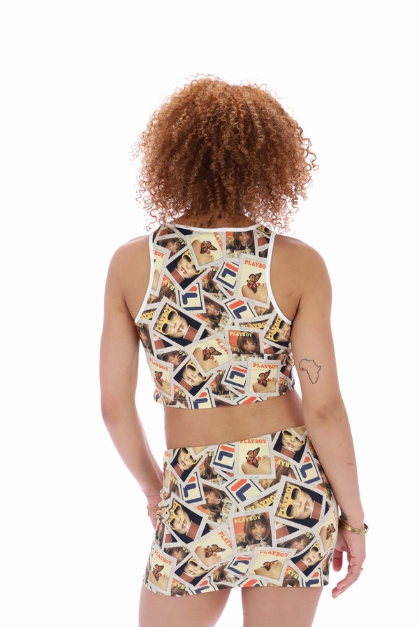 Multicolor Fila PLAYBOY Tank Women Co-ords | 5678ROCYX