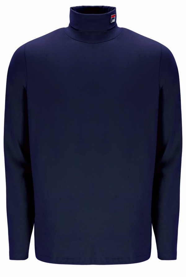 Navy Fila 19th Classic Roll Neck Men Sweatshirts | 3056WMSXP