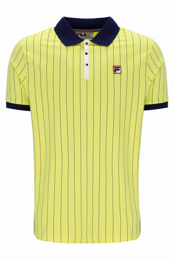 Navy Fila BB1 Classic Vintage Striped Men Polo Shirts | 5380NKXUQ