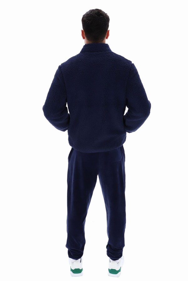 Navy Fila Cormac Tonal Zip Through Fleece Men Sweatshirts | 7940UHATK