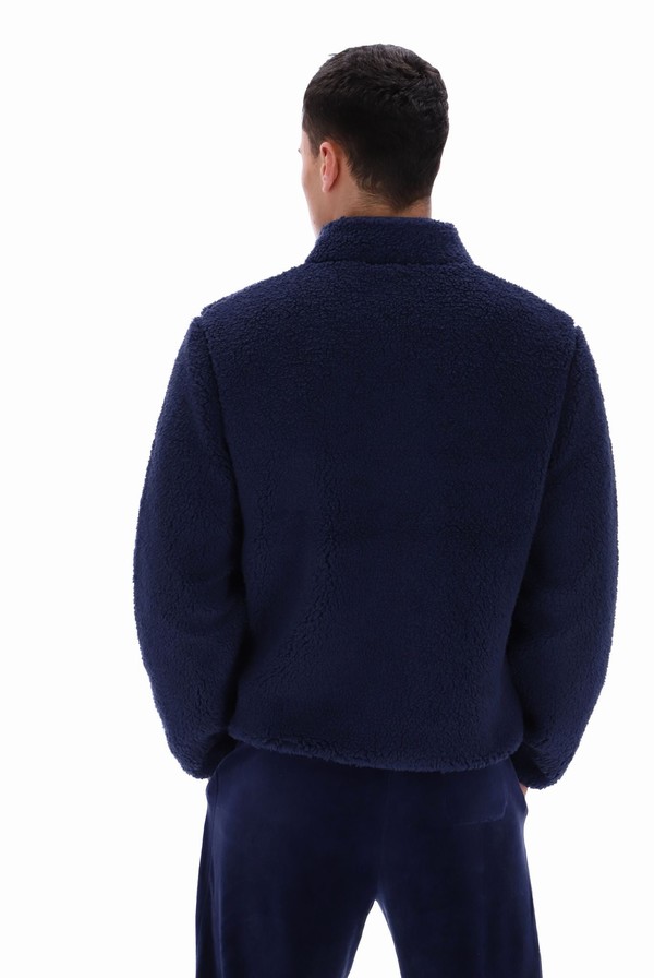 Navy Fila Cormac Tonal Zip Through Fleece Men Sweatshirts | 7940UHATK