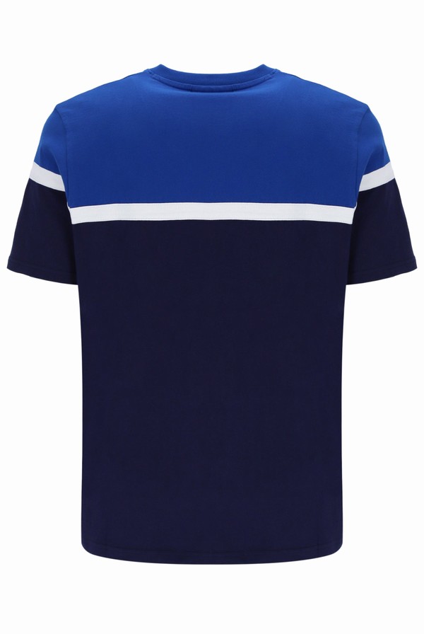 Navy Fila Jose Colour Block Men T-shirts | 3672KTYIO