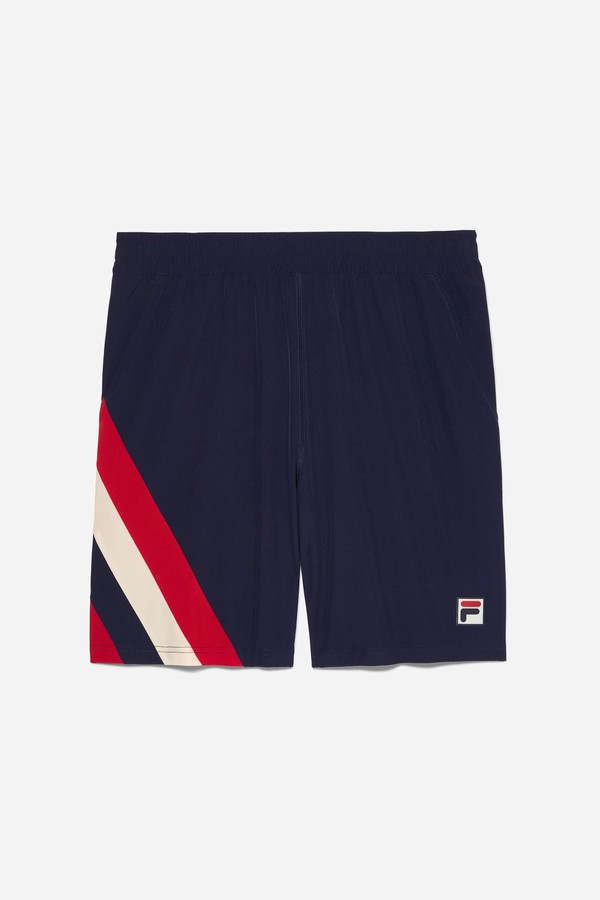 Navy Fila Pro Tennis Heritage Woven Men Shorts | 5241LWZIP