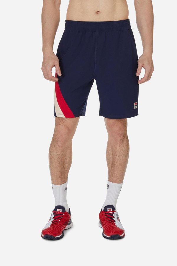 Navy Fila Pro Tennis Heritage Woven Men Shorts | 5241LWZIP
