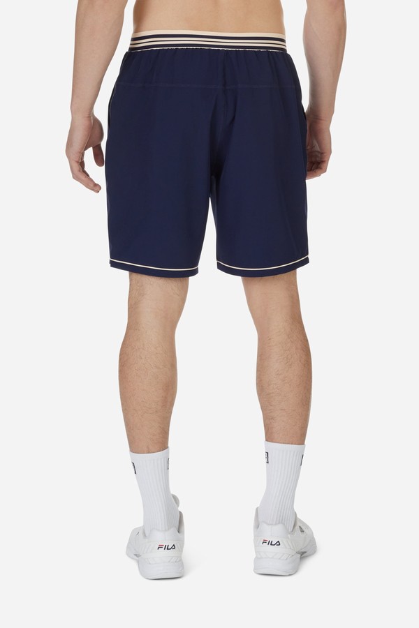 Navy Fila Pro Tennis Heritage Woven Men Shorts | 8590IVYOM