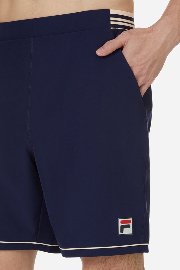 Navy Fila Pro Tennis Heritage Woven Men Shorts | 8590IVYOM