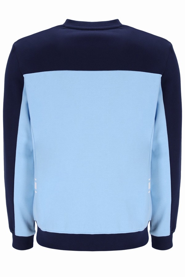 Navy / Blue Fila Matt Colour Block Men Sweatshirts | 7301DEOFL