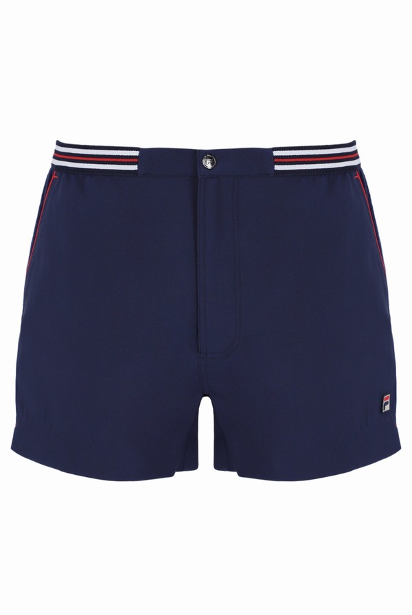 Navy / Navy / Red Fila Hightide 4 Terry Pocket Men Shorts | 1694CINJL