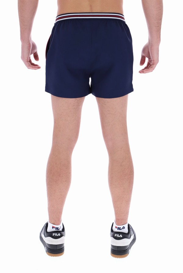 Navy / Navy / Red Fila Hightide 4 Terry Pocket Men Shorts | 1694CINJL