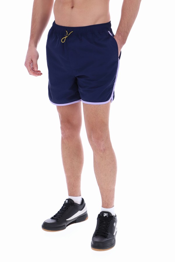 Navy / Purple Fila Enzo Nylon Sport Men Shorts | 7329LNPSH