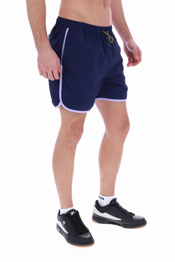 Navy / Purple Fila Enzo Nylon Sport Men Shorts | 7329LNPSH