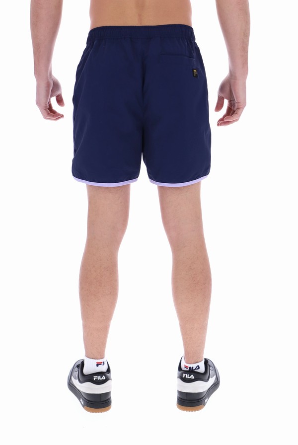Navy / Purple Fila Enzo Nylon Sport Men Shorts | 7329LNPSH