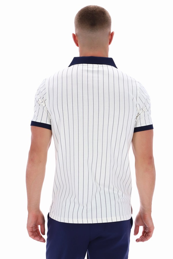 Navy / Red Fila BB1 Classic Vintage Striped Men Polo Shirts | 9108CKGUE