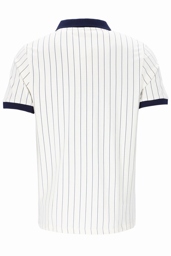 Navy / Red Fila BB1 Classic Vintage Striped Men Polo Shirts | 9108CKGUE