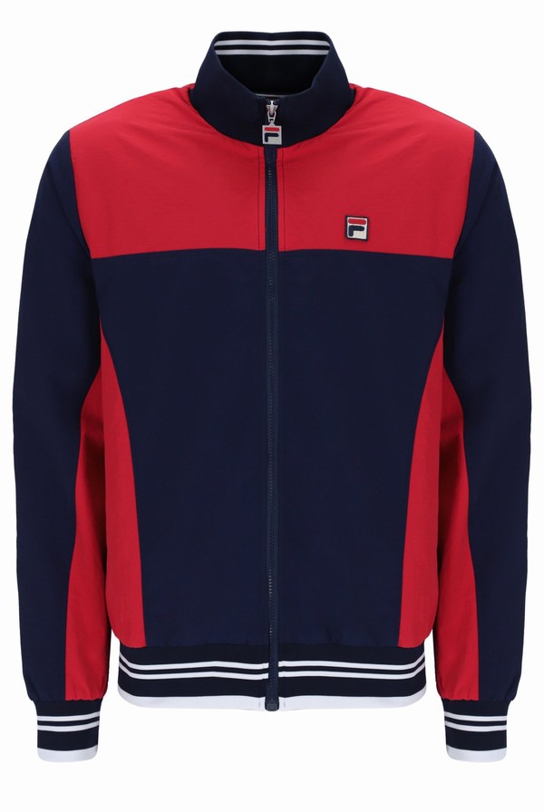 Navy / Red / White Fila Alfonso Zipped Men Track Top | 7230OQPRG