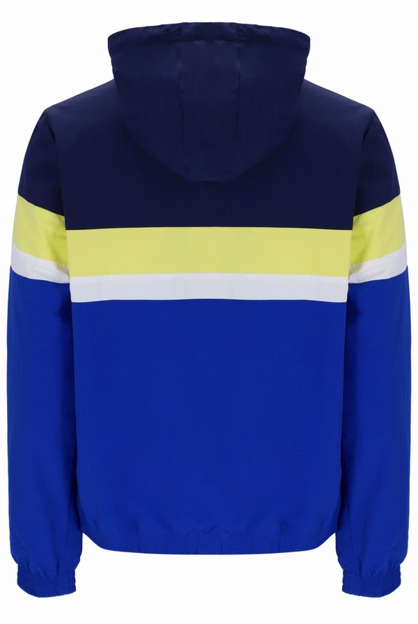 Navy / Yellow Fila Shaan Colour Block Zip Up Men Hoodie | 5231VBIRO