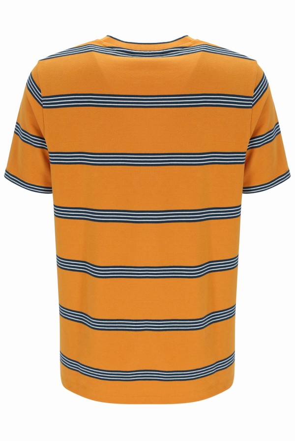 Orange Fila Chapman Yarn Dye Striped Men T-shirts | 9826ALVKR