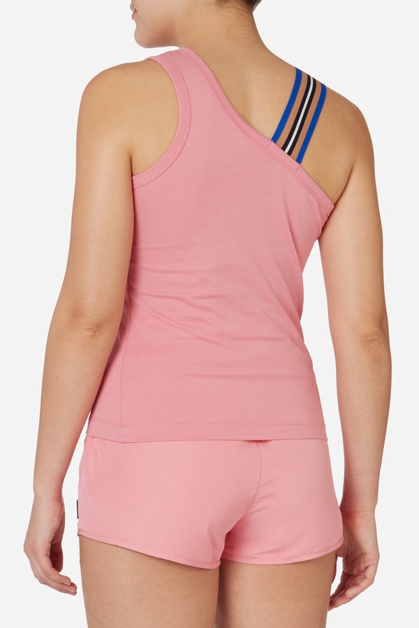 Pink Fila Asymmetrical Tank Women Co-ords | 0576GLBID