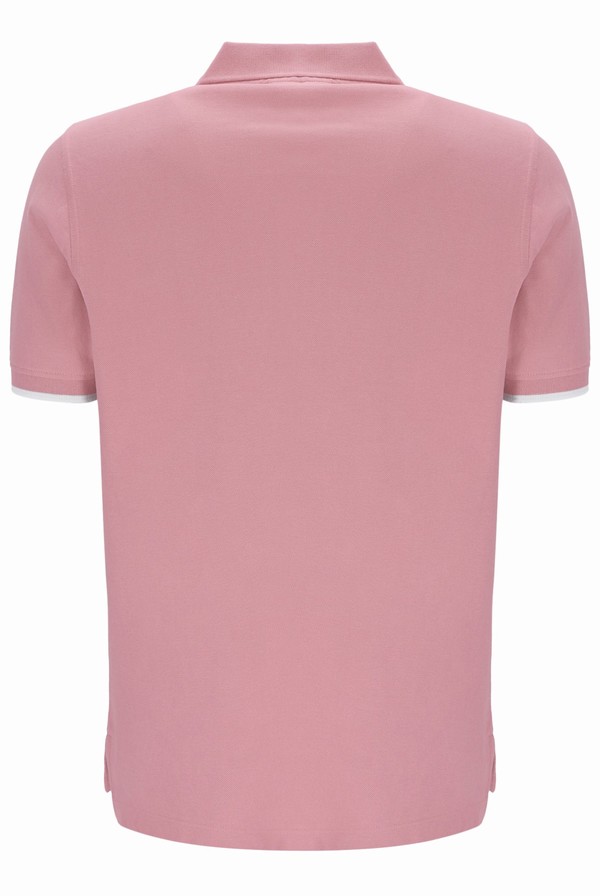Pink Fila Custom Two Button Tipped Rib Basic Men Polo Shirts | 6581EXCTH