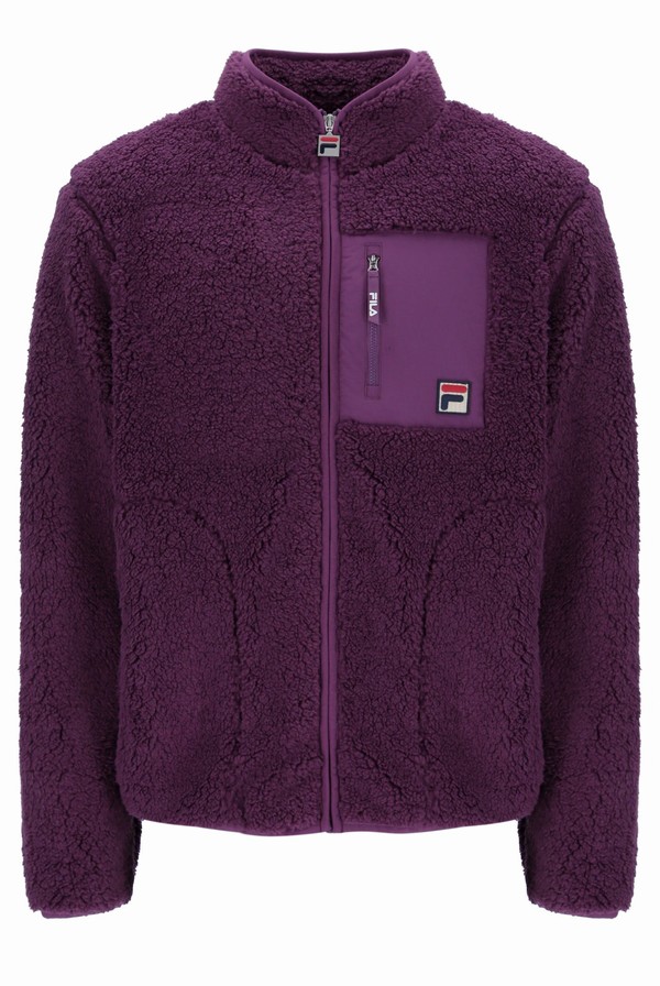 Purple Fila Cormac Tonal Zip Through Fleece Men Sweatshirts | 8273FRTEO