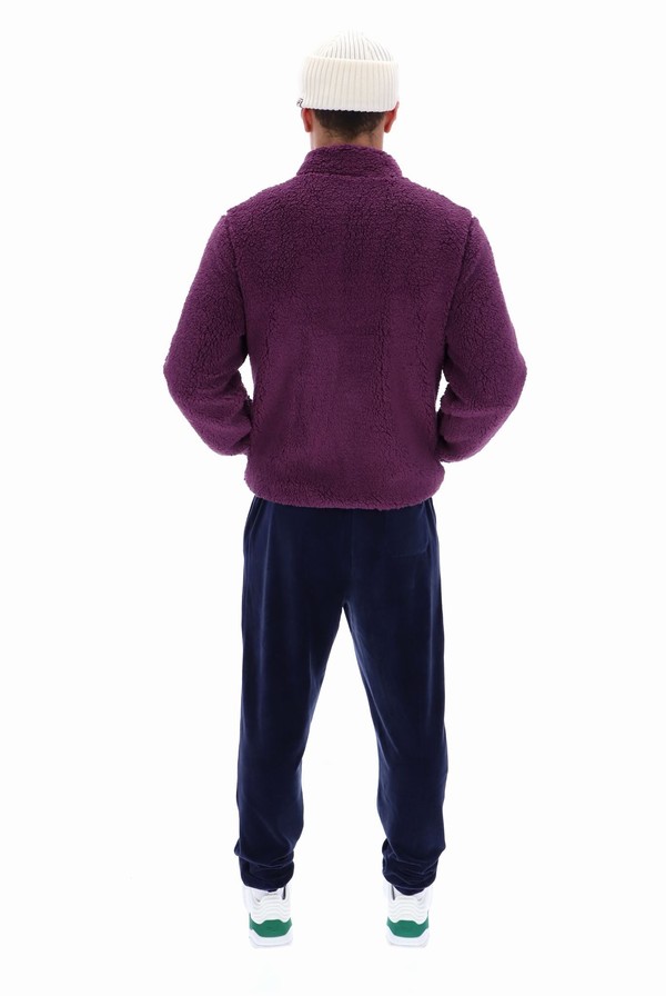 Purple Fila Cormac Tonal Zip Through Fleece Men Sweatshirts | 8273FRTEO