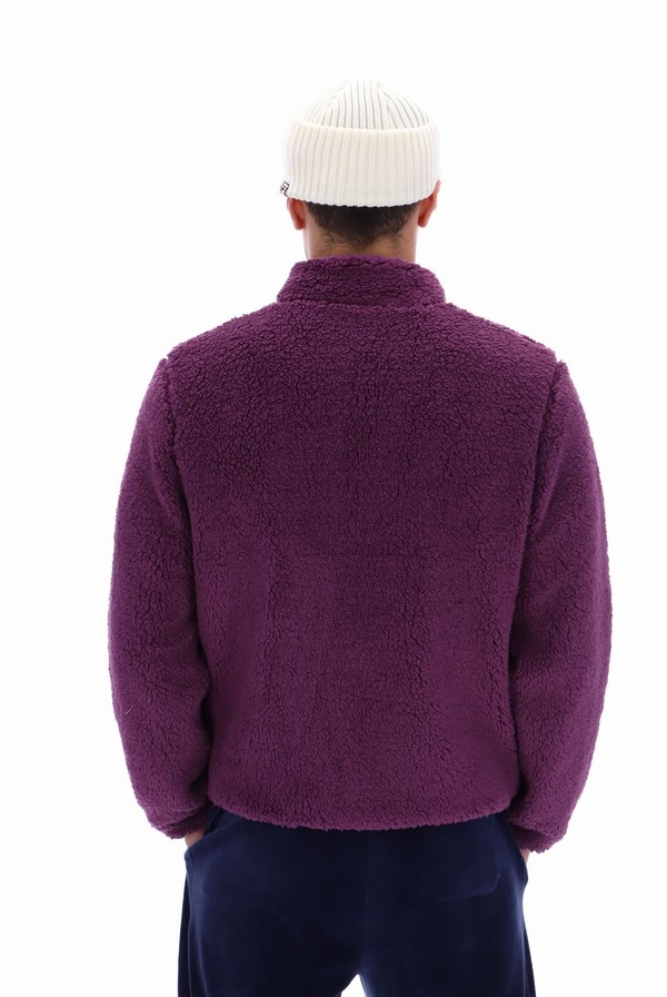 Purple Fila Cormac Tonal Zip Through Fleece Men Sweatshirts | 8273FRTEO