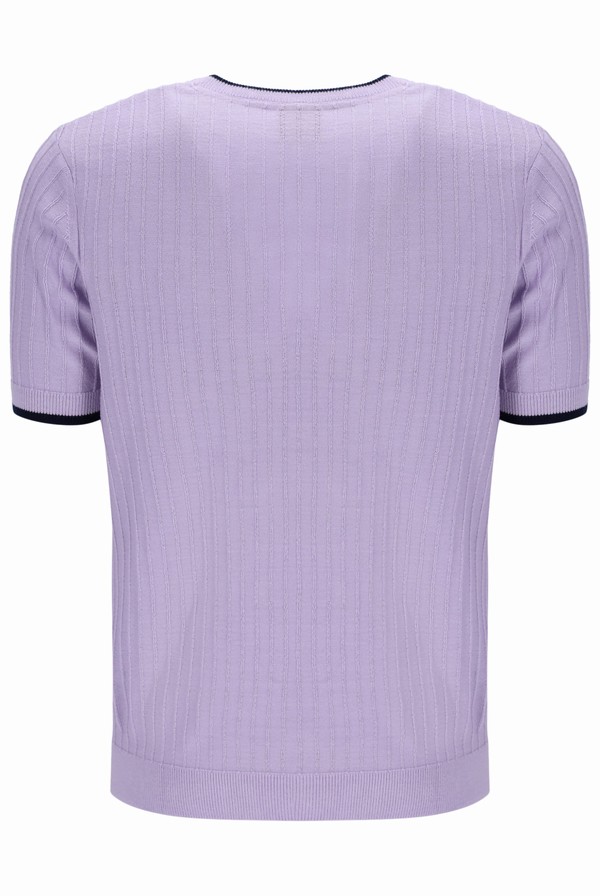 Purple Fila Musso BB1 Knitted Textured Men T-shirts | 3074YAZXG