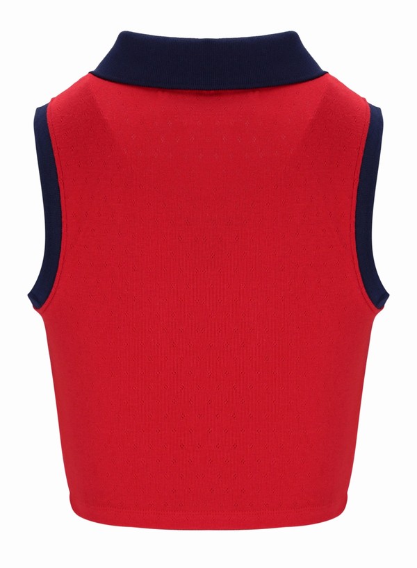 Red Fila Tyson Cropped Women Co-ords | 5791PUDEK