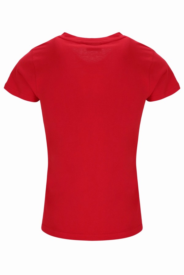 Red / White Fila Cecilia Classic Logo Women T-shirts | 0759GKASP