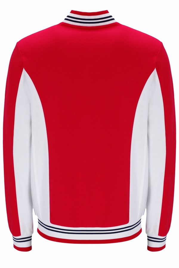 Red / White / Navy Fila Settanta Baseball Men Track Top | 2045ZGWRN