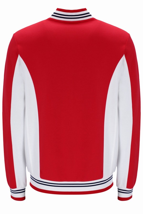 Red / White / Navy Fila Settanta Baseball Men Jackets | 6721EOJRN