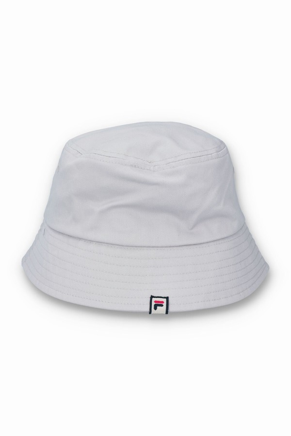 White Fila Anton Grey Bucket Men Hats | 8075ZDIUC