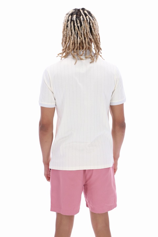 White Fila BB1 Classic Vintage Striped Men Polo Shirts | 9560MWSRU