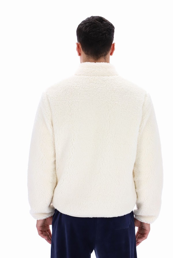 White Fila Cormac Tonal Zip Through Fleece Men Sweatshirts | 1257JDUXO