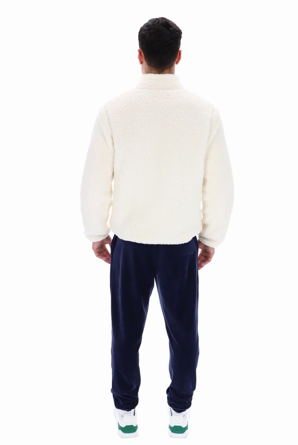 White Fila Cormac Tonal Zip Through Fleece Men Jackets | 7305EADCU