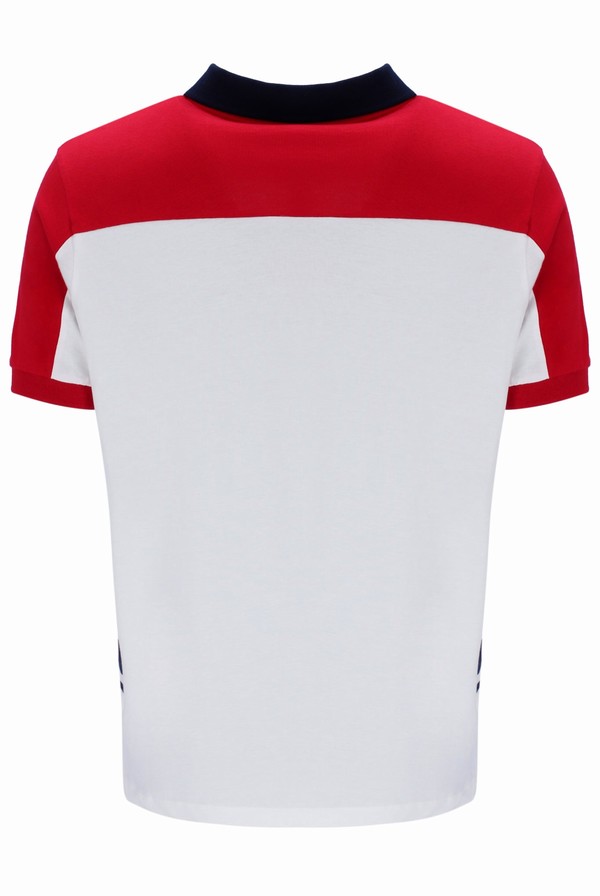 White Fila Mivvi Cut And Sew Panelled Men Polo Shirts | 1053FXHIR
