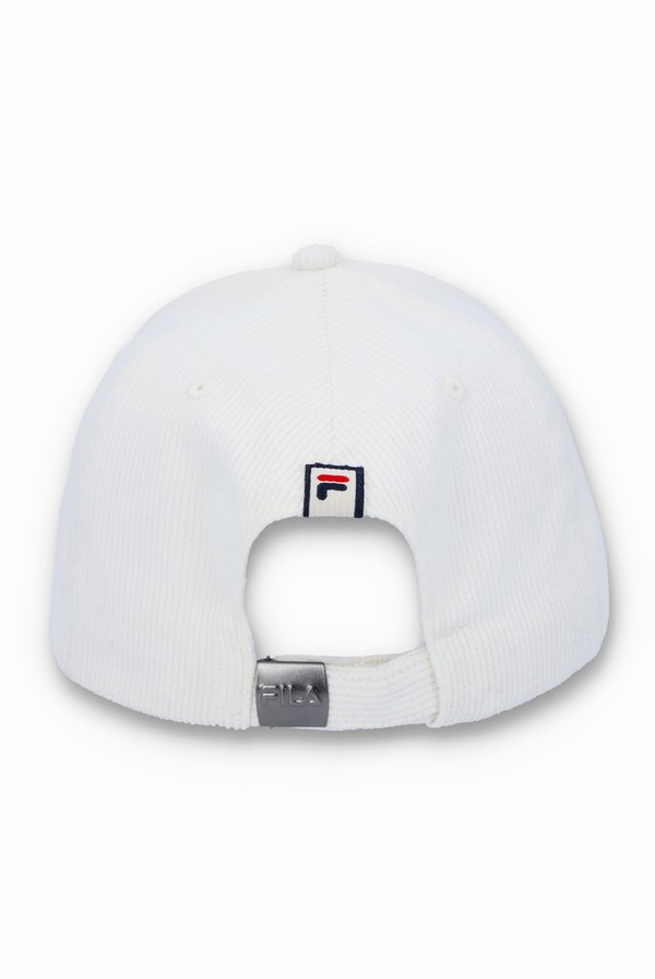 White Fila Shylo Corduroy Baseball Men Caps | 7042AHUXT